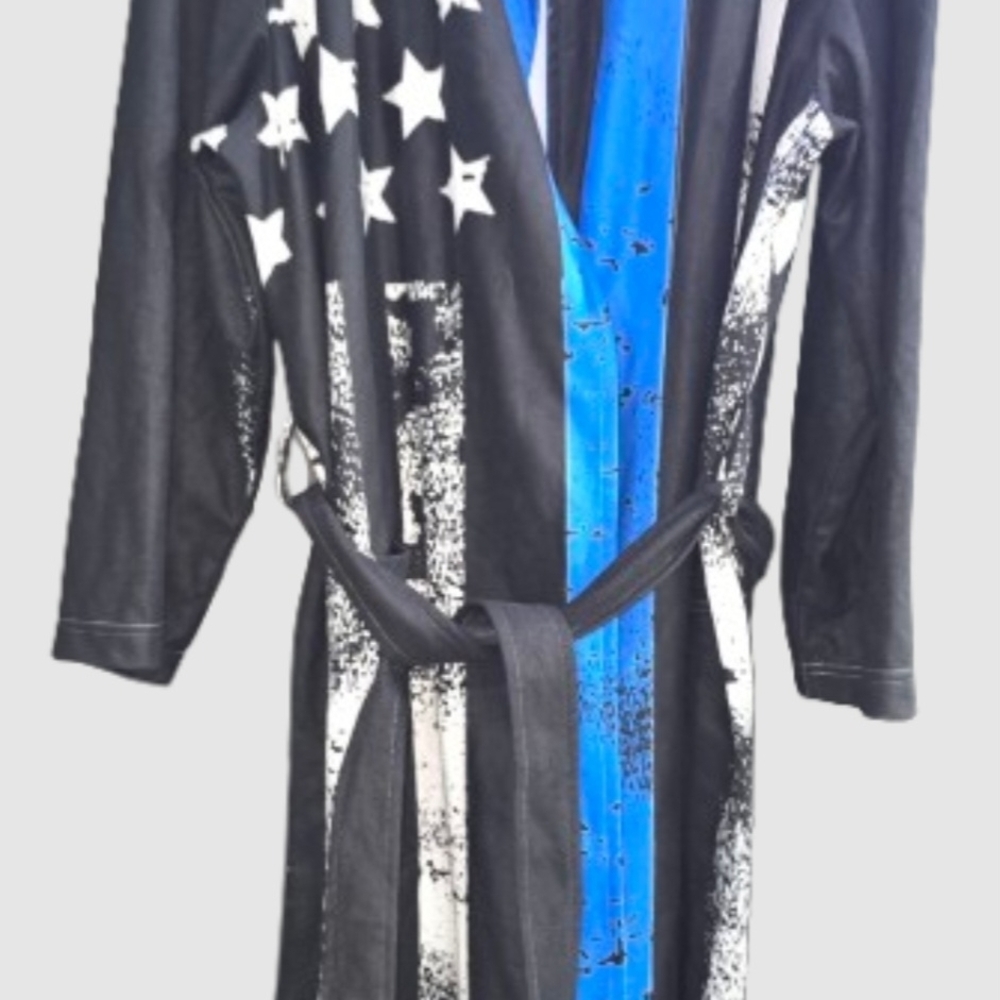 Black and Blue Star Patterned Robe
